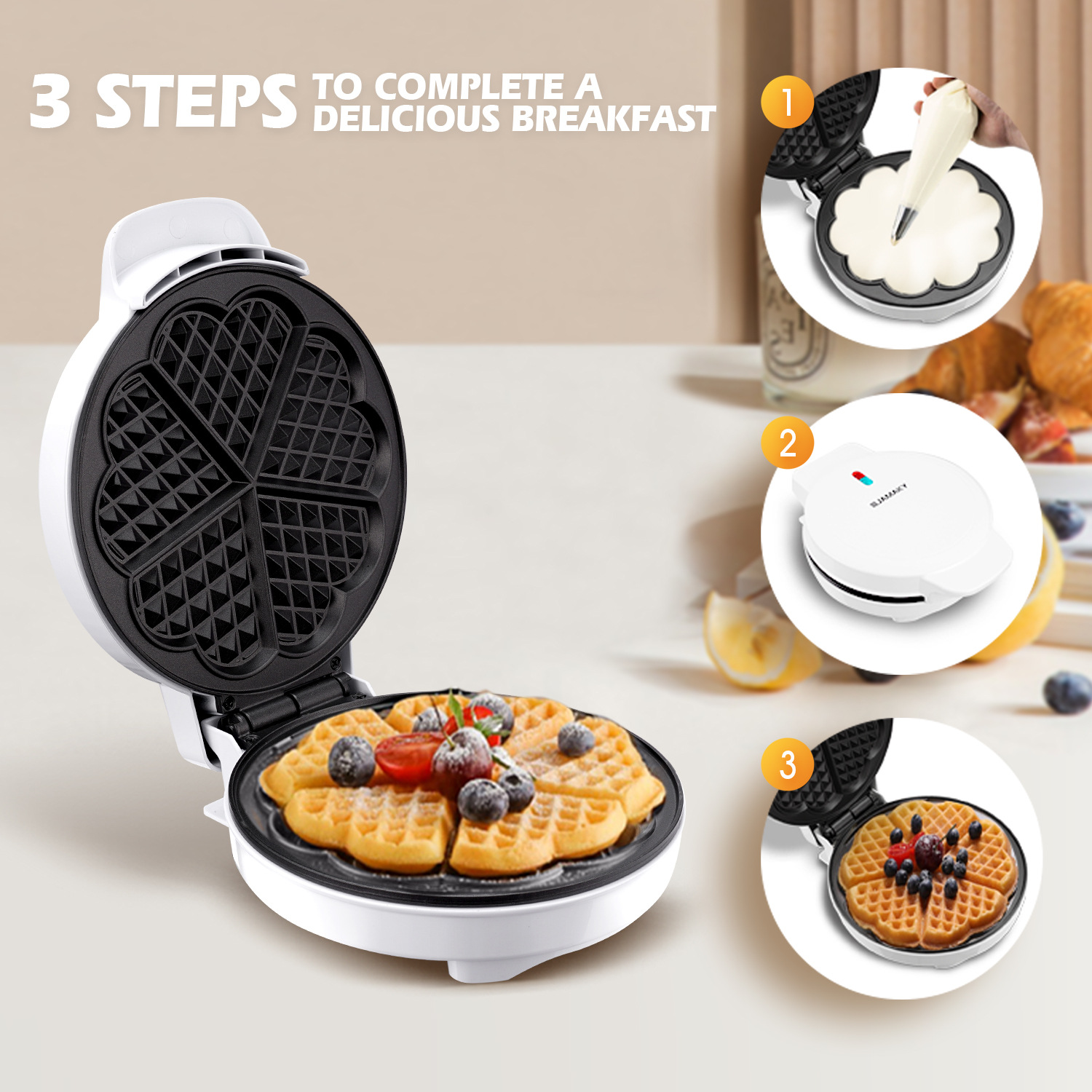 Breakfast Waffle Molds Egg Cak - Mini Waffle Maker Machine 评论和价格